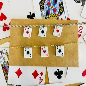 NEW Handmade 16” silver or gold card necklace